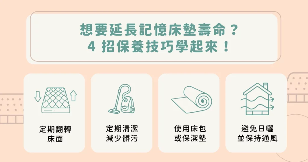 2026 記憶床墊推薦|14 大品牌與 6 個選購重點告訴你! 17 想要延長記憶床墊壽命?4 招保養技巧學起來!