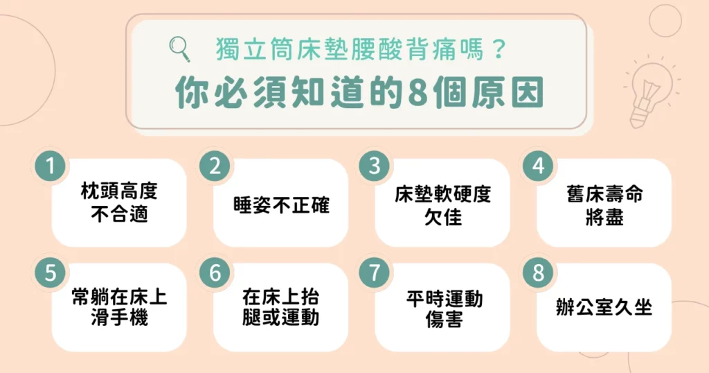 獨立筒床墊腰酸背痛嗎？你必須知道的 8 個原因
