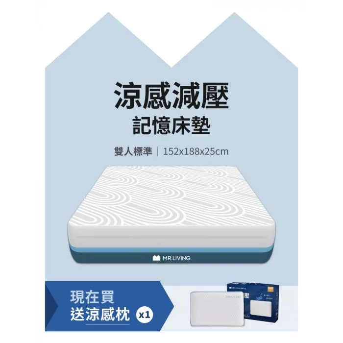 2026 記憶床墊推薦|14 大品牌與 6 個選購重點告訴你! 13 MR. LIVING 居家先生|涼感減壓記憶床墊